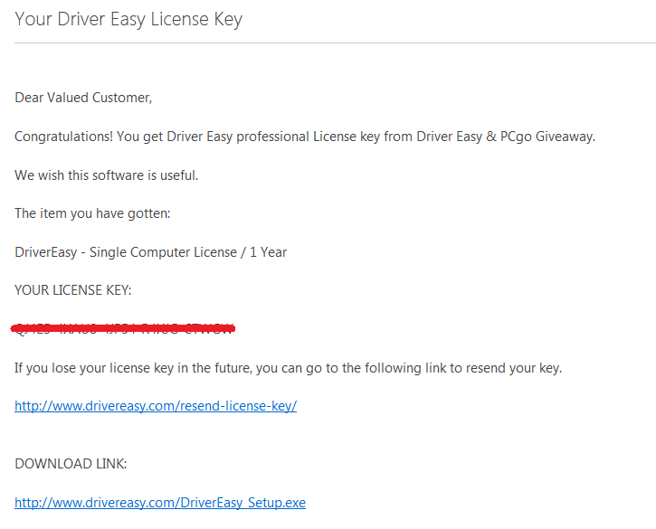 driver easy key list